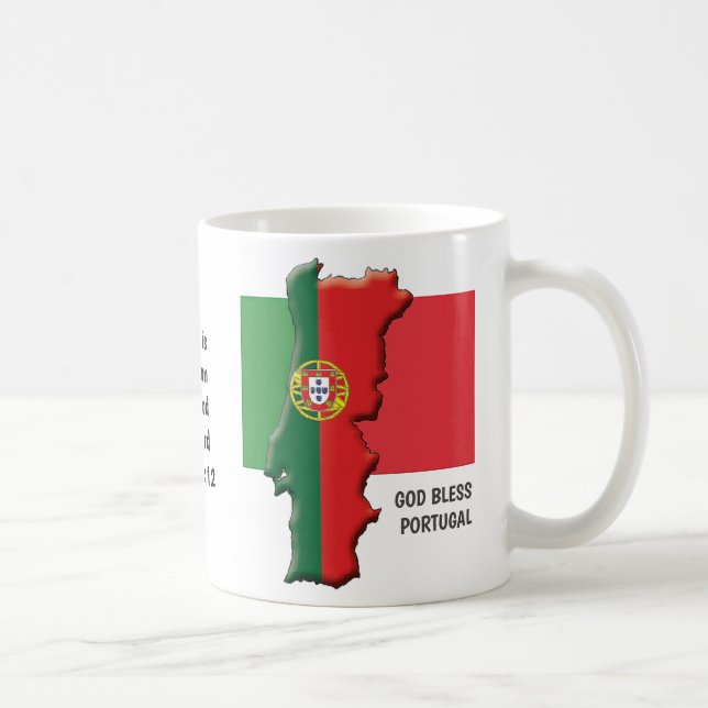 Custom Patriotic GOD BLESS PORTUGAL Coffee Mug (Right)