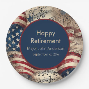 Custom Patriotic Retirement Party Paper Plate
