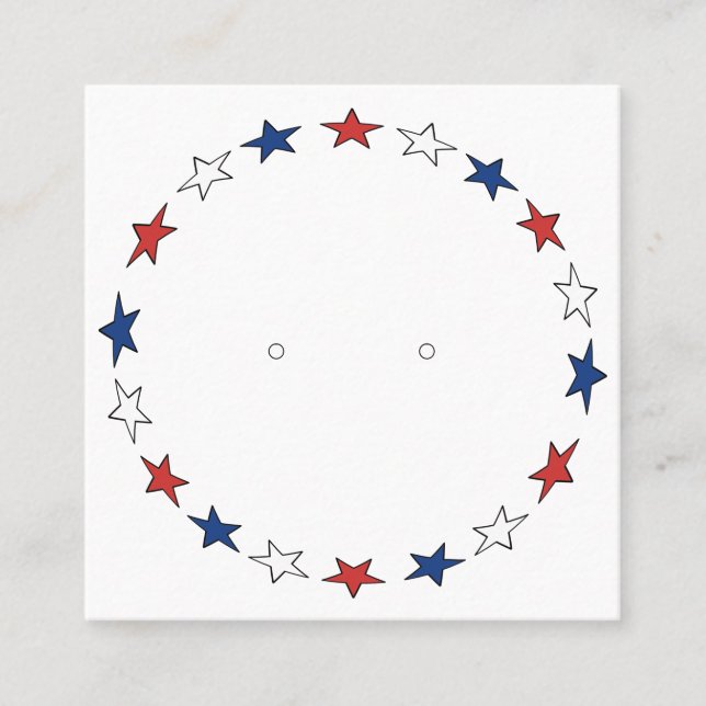 Custom Patriotic Stud Earring Jewellery Display Ca Calling Card (Front)