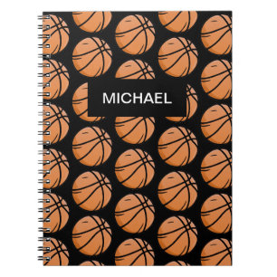 Custom Pattern Basketball player and coach black Notebook