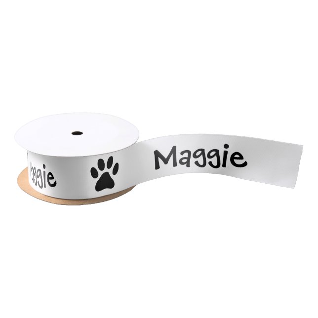 Custom paw print gift ribbon for pet dog Birthday Satin Ribbon (Spool)