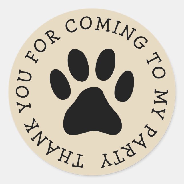 Custom paw print party stickers for pet animal (Front)
