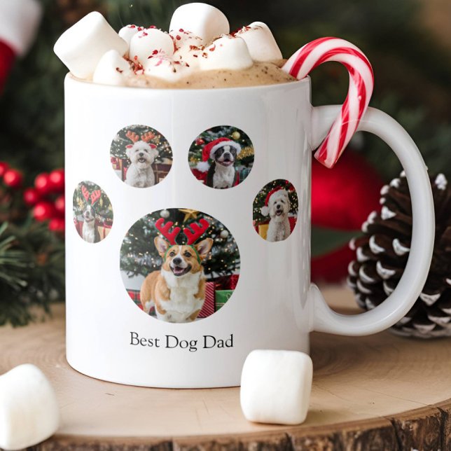 Custom Paw Print Photo Collage 5 Picture Coffee Coffee Mug (Creator Uploaded)
