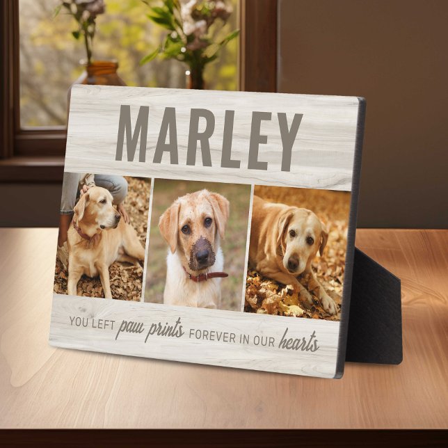 Custom Paw Prints Pet Memorial Photo Collage Plaque (Creator Uploaded)