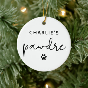 Custom Pawdre Typography Dog Dad New Dog Owner Ceramic Tree Decoration