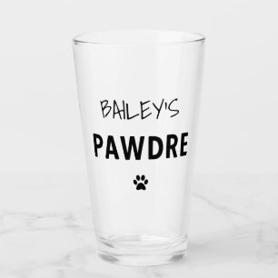 Custom Pawdre Typography Dog Dad New Dog Owner Glass