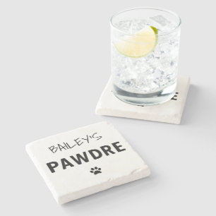 Custom Pawdre Typography Dog Dad New Dog Owner Stone Coaster
