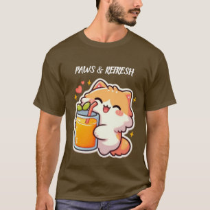Custom Paws and Refresh Cute Cat Design T-Shirt