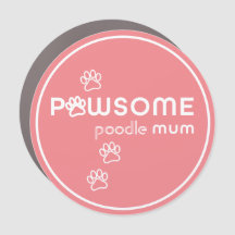 Custom Pawsome Dog Mum - Pink and White