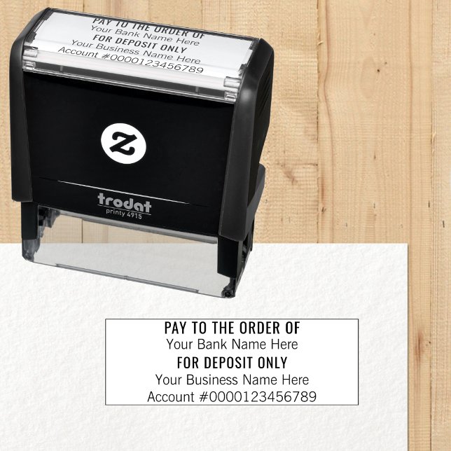 Custom Pay To The Order Of Business Office Bank Self-inking Stamp (Custom Pay To The Order Of Business Office Bank Self-inking Stamp)