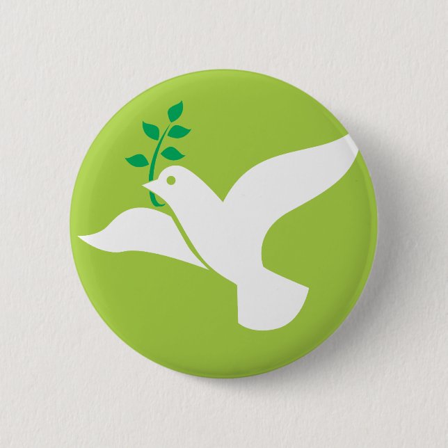 Custom Peace Dove With Olive Logo 6 Cm Round Badge (Front)