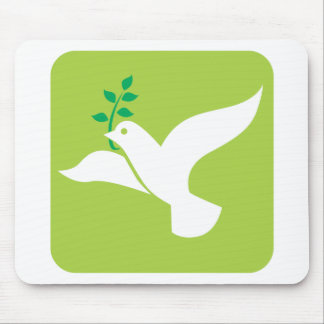 Custom Peace Dove With Olive Logo Mouse Mat