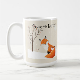 Custom Peace Earth Minimalist Fox Bird Animal Coffee Mug