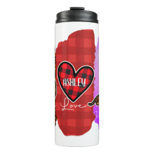 Custom Peace Love Dachshund with Message Thermal Tumbler