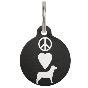 Custom Peace Love Dogs Personalised Dog Tag