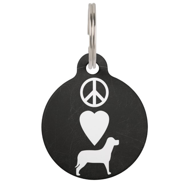 Custom Peace Love Dogs Personalised Dog Tag (Front)