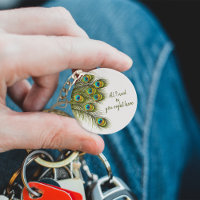 Custom Peacock Feather Keychain