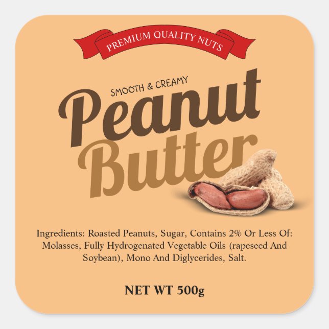 Custom Peanut Butter Label Sticker (Front)