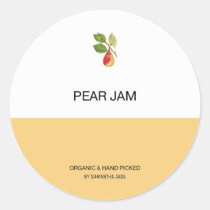 Custom Pear Jam & Preserve Jar Labels for Pantry