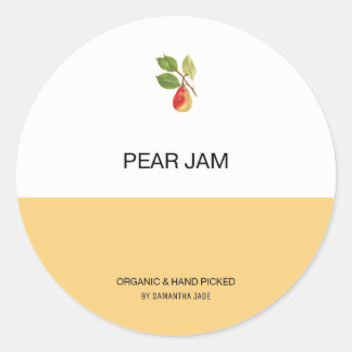 Custom Pear Jam & Preserve Jar Labels for Pantry
