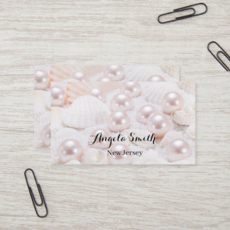 Custom Pearl Business Modern Personalised Minimal Card