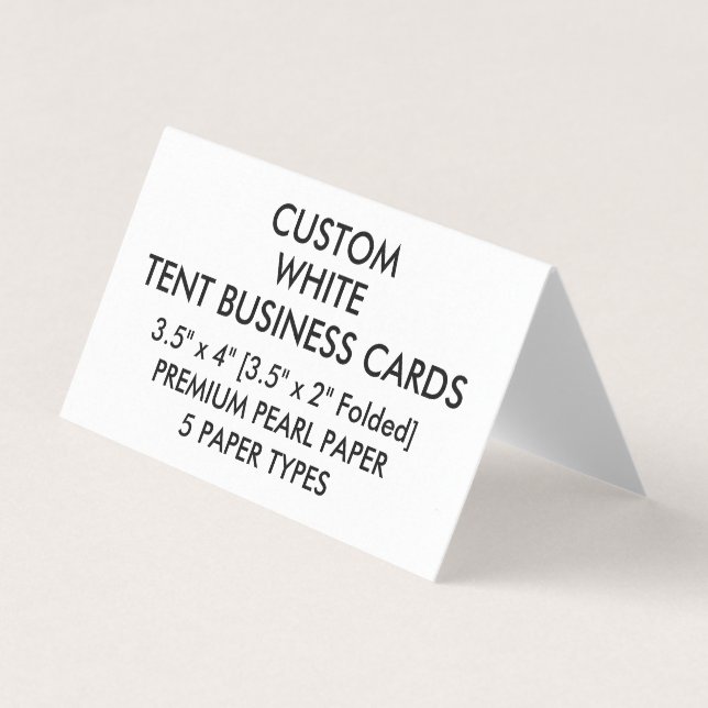 Custom PEARL Tent Folded Business Cards 3.5" x 2" (Front)