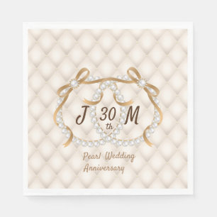 Custom Pearl Wedding Anniversary Paper Napkin