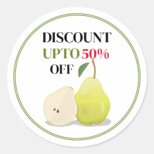 Custom Pears Fruit Discount Sticker
