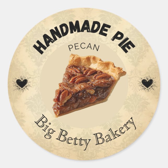 Custom Pecan Pie Labels | Personalised Bakery Pack (Front)