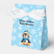 Custom Penguin Baby Shower Favour Box