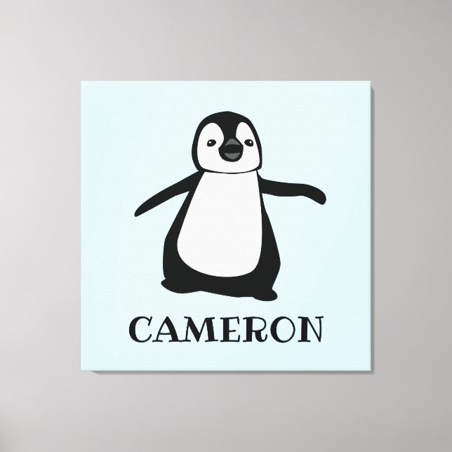 Custom Penguin Illustration Baby nursery art print (Front)