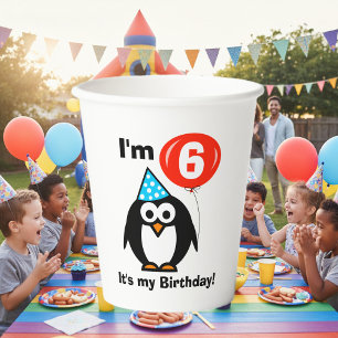 Custom penguin paper cups for kids Birthday party