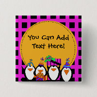 Custom Penguin Party Button
