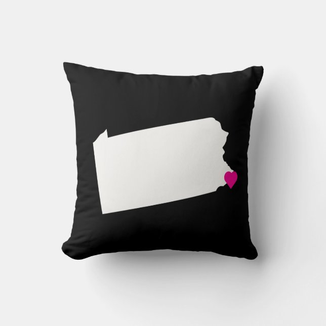 Custom Pennsylvania State Love Reversible Pillow (Front)
