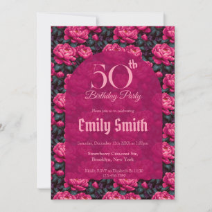 Custom Peonies Themed 90Th Birthday Invitation