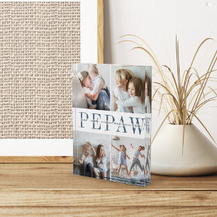 Custom Pepaw Grandchildren Photo Block