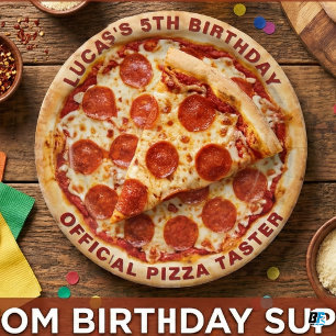 Custom Pepperoni Pizza 5th Birthday-Personalized  Paper Plate