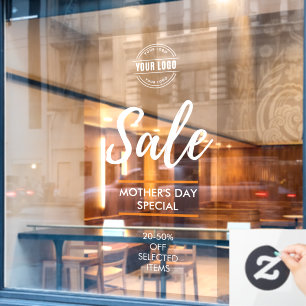 custom Percentage Off White Store Sale Window Cling