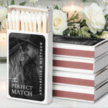 Custom Perfect Match Black White Wedding Photo