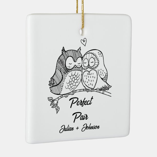 Custom perfect pair matching couple ceramic ornament (Right)
