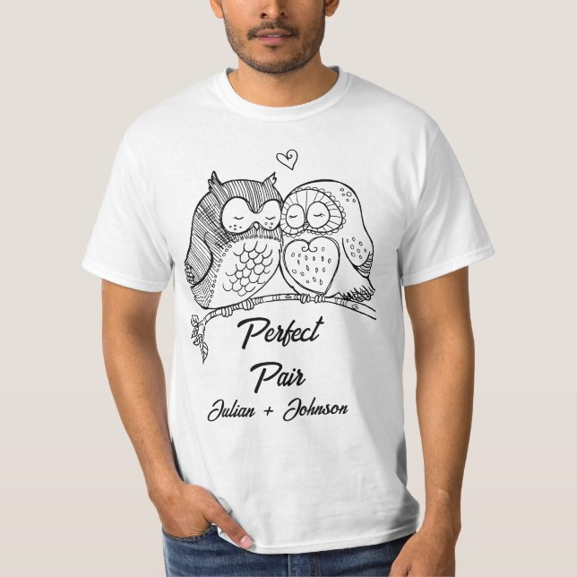 Custom perfect pair matching couple T-Shirt (Front)