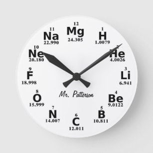 Custom Periodic Table Science Element Round Clock