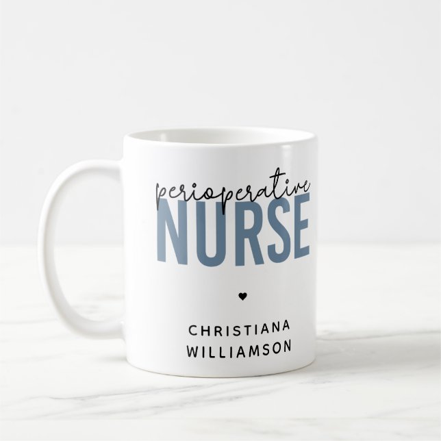 Custom Perioperative Nurse RN OR Nurse Gifts Coffee Mug (Left)