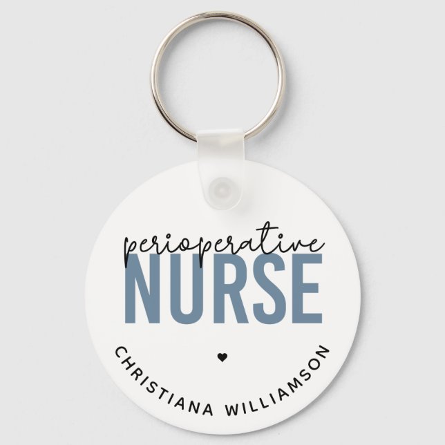 Custom Perioperative Nurse RN OR Nurse Gifts Key Ring (Front)
