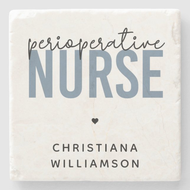 Custom Perioperative Nurse RN OR Nurse Gifts Stone Coaster (Front)