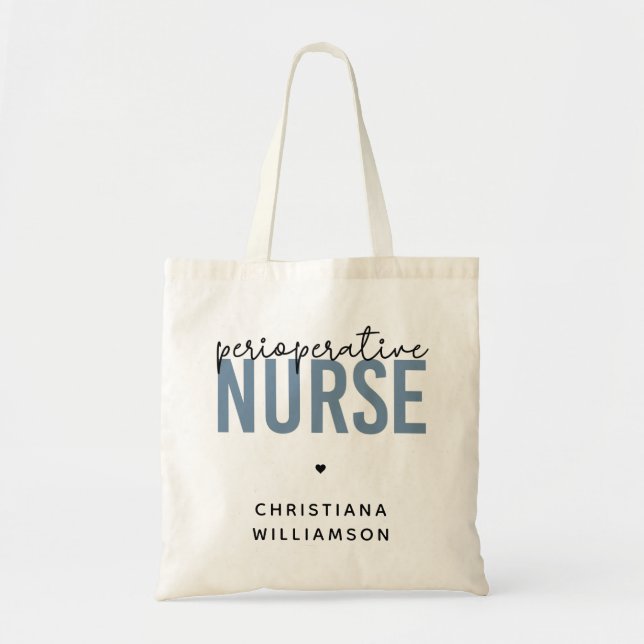 Custom Perioperative Nurse RN OR Nurse Gifts Tote Bag (Front)