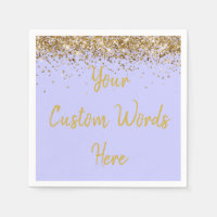 Custom Periwinkle Purple and Gold Birthday Party
