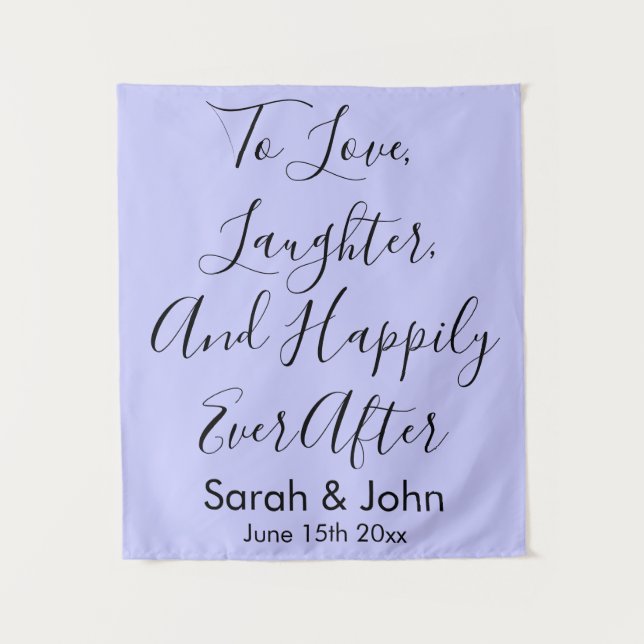 Custom Periwinkle Purple Wedding Rustic Reception Tapestry (Front)