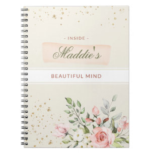 Custom Personal Diary Daily Ladies Floral Elegant Notebook