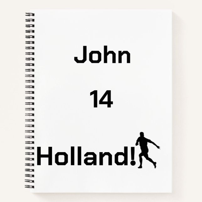 Custom Personal Name Holland Athletic Identity   Notebook (Front)